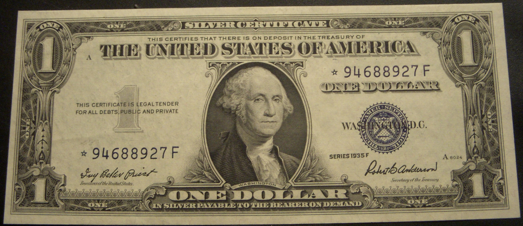 1935F $1 Silver Certificate - FR# 1615* STAR Note