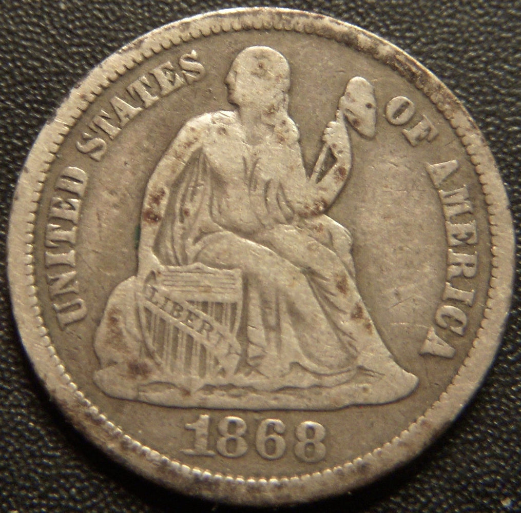 1868 Seated Dime - Fine