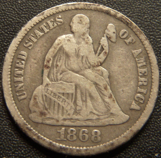 1868 Seated Dime - Fine