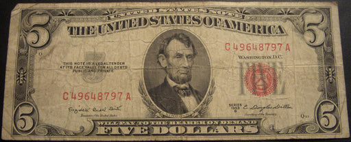 1953B $5 United States Note - FR# 1534