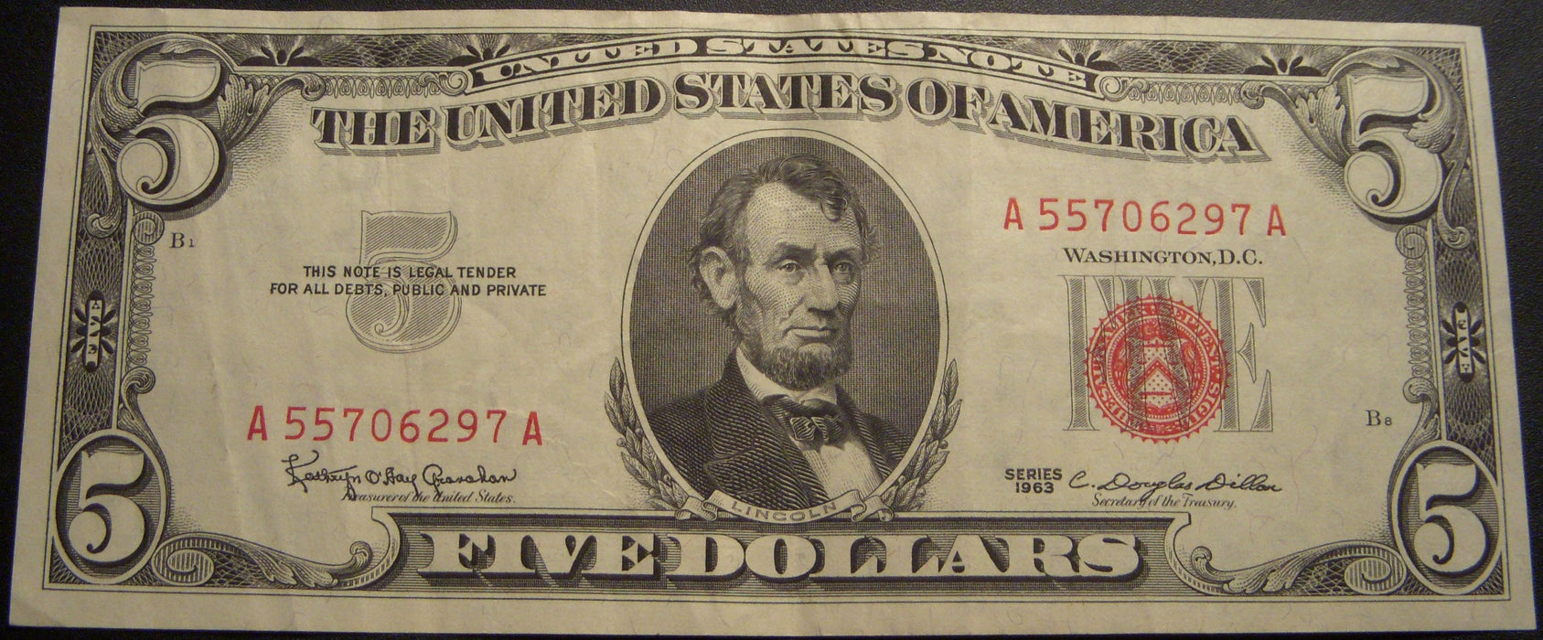 1963 $5 United States Note - FR# 1536