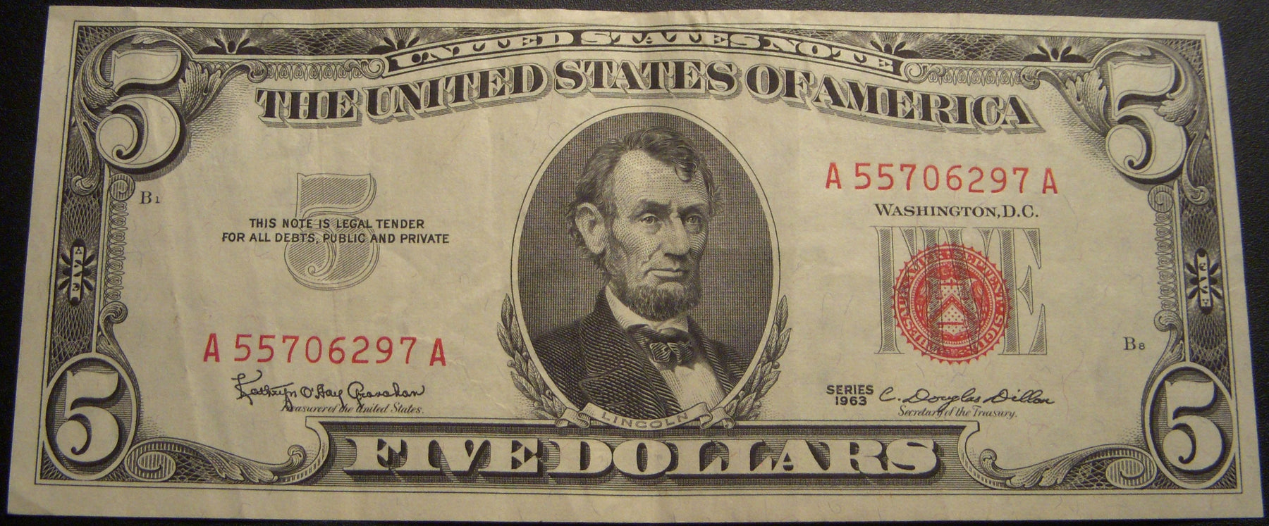 1963 $5 United States Note - FR# 1536