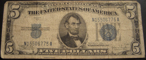 1934C $5 Silver Certificate - FR# 1653