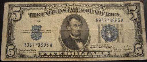 1934D $5 Silver Certificate - FR# 1654