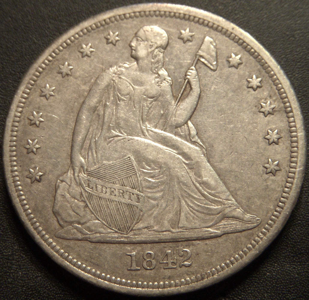 1842 Seated Dollar - Extra Fine