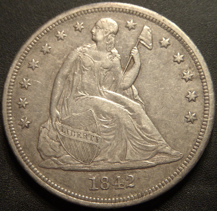 1842 Seated Dollar - Extra Fine