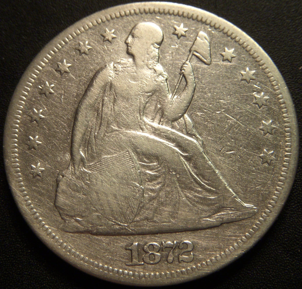 1872 Seated Dollar - Very Good Details