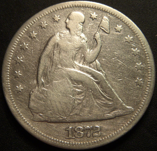 1872 Seated Dollar - Very Good Details