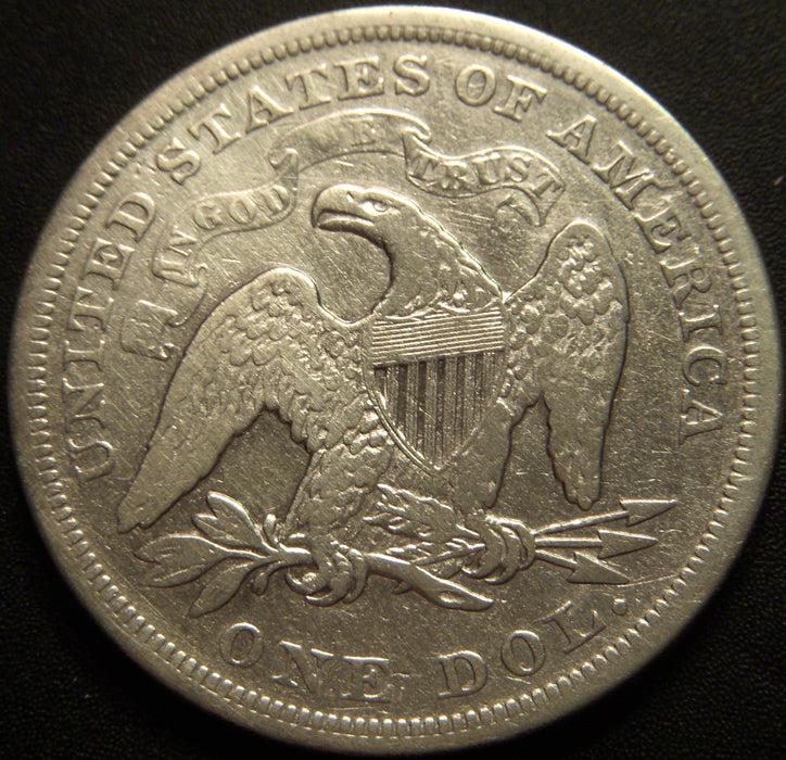 1872 Seated Dollar - Very Good Details