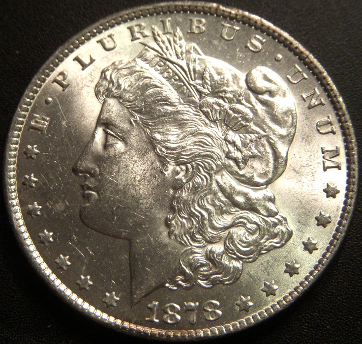 1878 Morgan Dollar - 7 Tail Feather Rev 79 Uncirculated