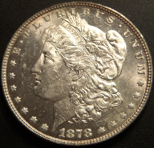 1878 Morgan Dollar - 7/8 Tail Feather Uncirculated