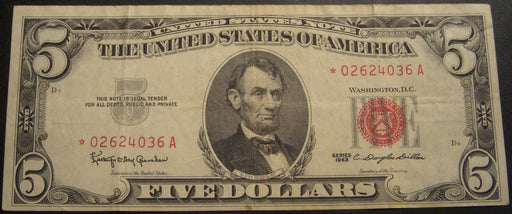 1963 $5 United States Note - STAR Note FR# 1536*