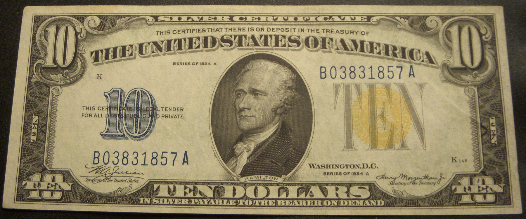 1934A North Africa $10 Silver Certificate - FR# 2309