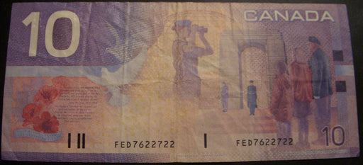 2001 $10 Bank of Canada Note - BC-63b