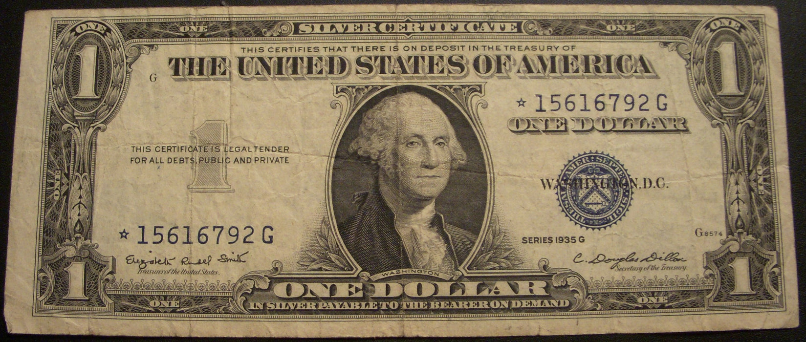 1935G $1 Silver Certificate - STAR Note FR# 1615*