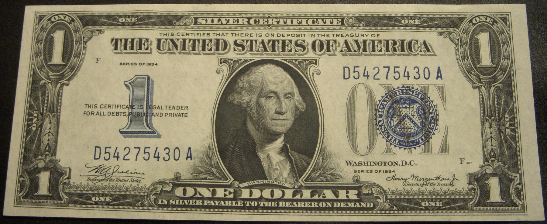 1934 $1 Silver Certificate - FR# 1606