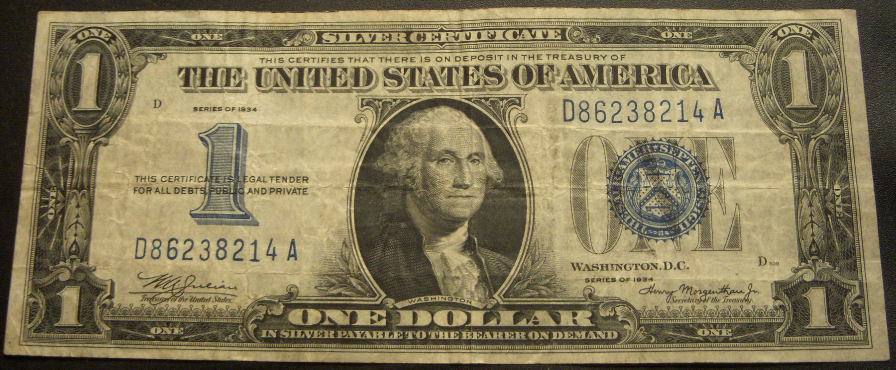 1934 $1 Silver Certificate - FR# 1606