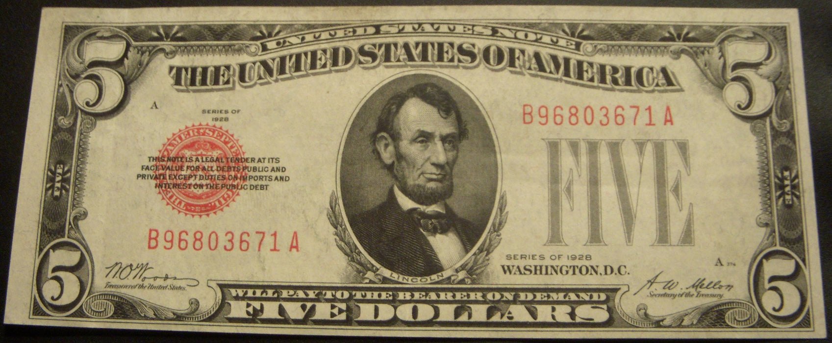 1928 $5 United States Note - FR# 1525