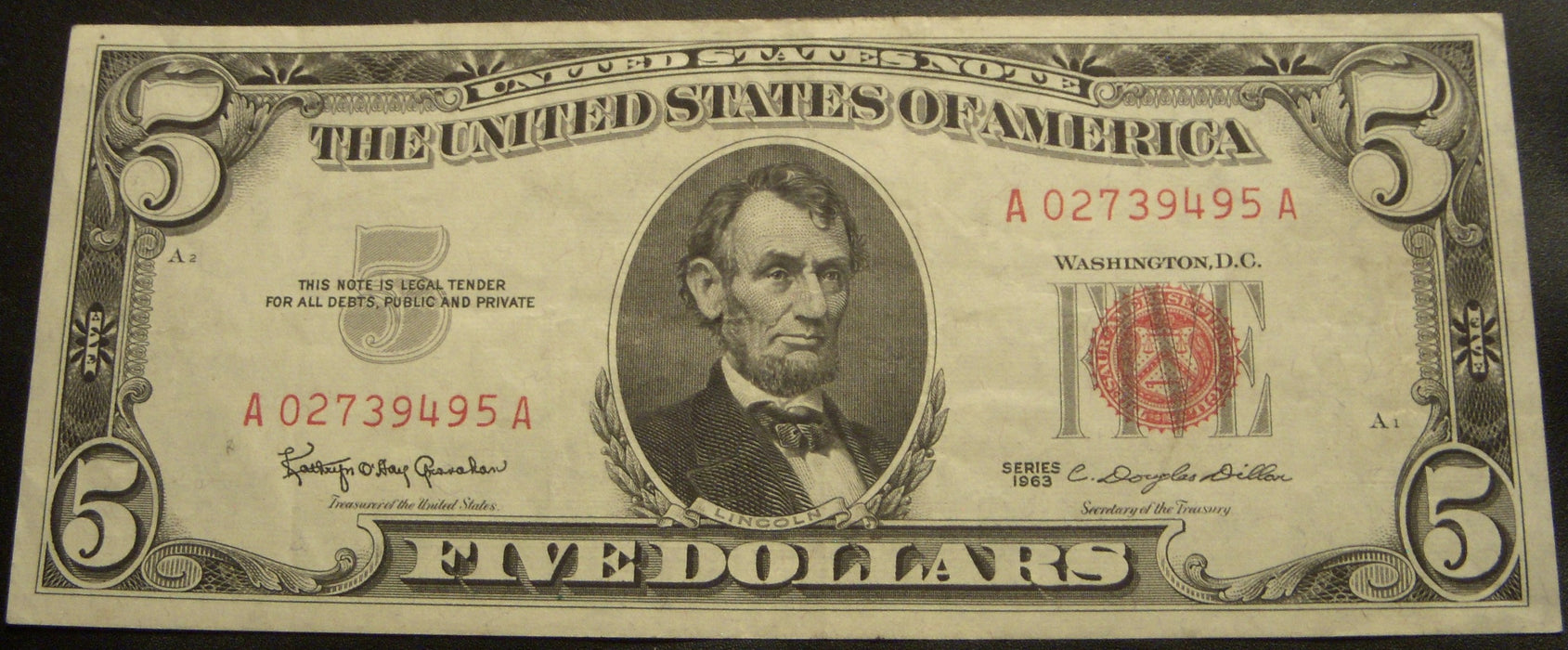 1963 $5 United States Note - FR# 1536