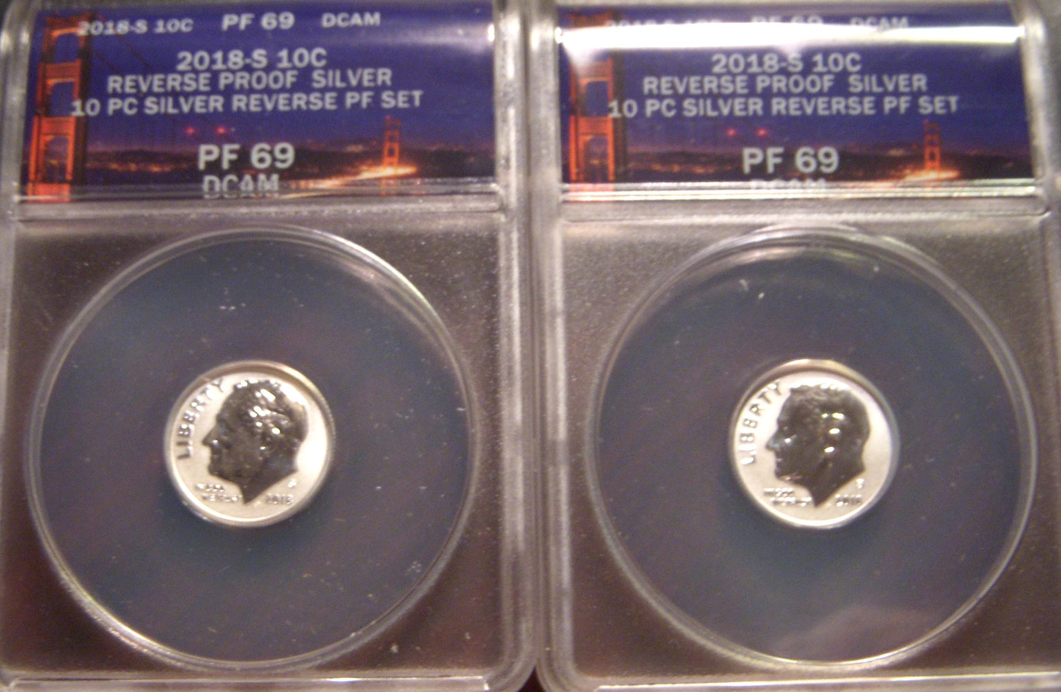 2018-S Roosevelt Dime - ANACS Silver Reverse Proof PF 69 DCAM