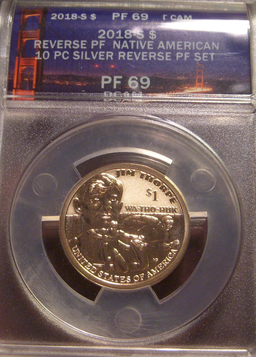 2018-S Native American Dollar - ANACS Reverse Proof PF 69 DCAM