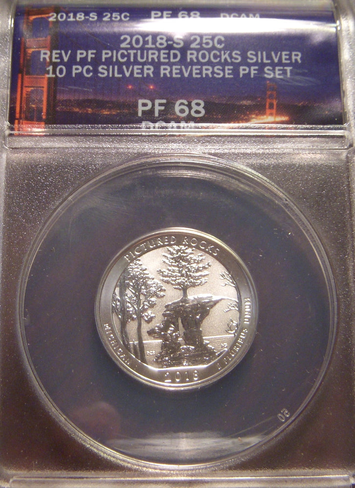 2018-S Picture Rock Quarter - ANACS Silver Reverse Proof PF 69 DCAM