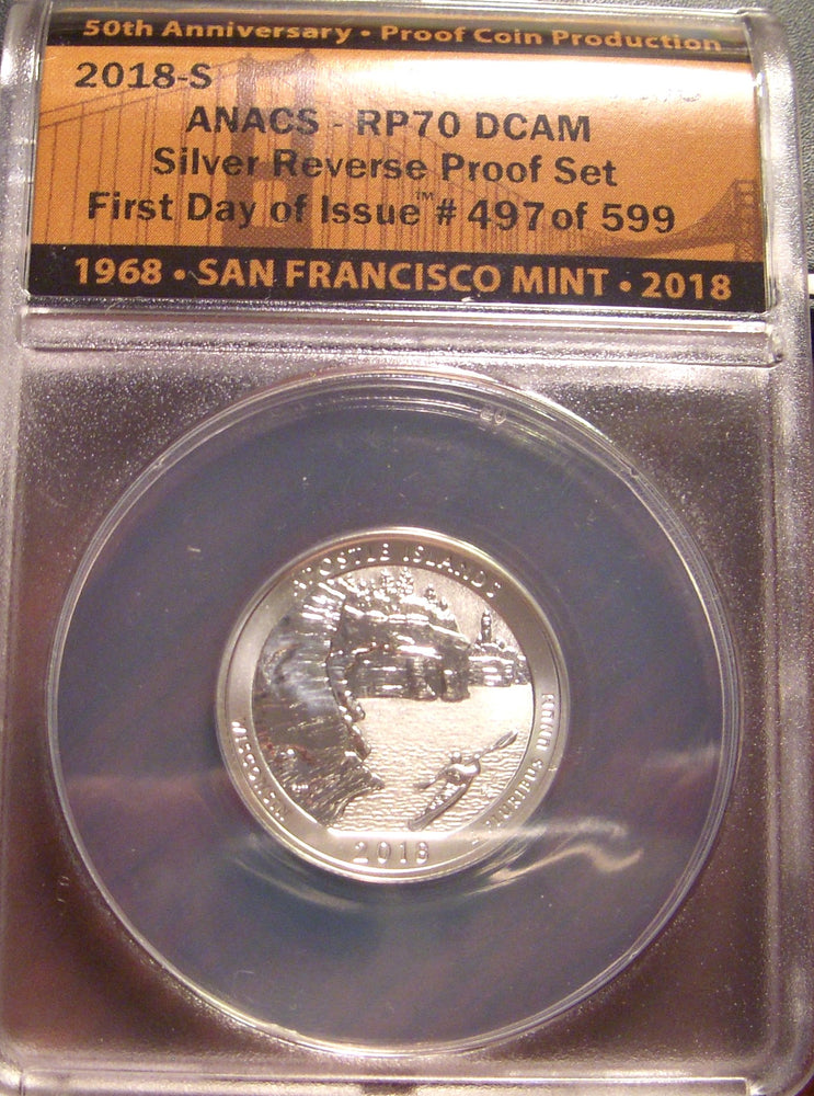 2018-S Apostle Island Quarter - ANACS Silver Reverse Proof PF 70 DCAM