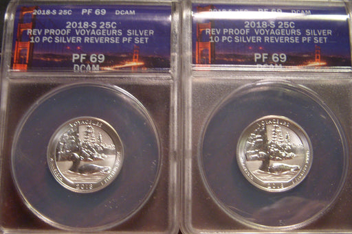 2018-S Voyageurs Quarter - ANACS Silver Reverse Proof PF 69 DCAM