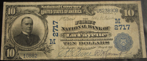 1902PB $10 National Bank Note - First National Lafayette, IN Bank# 2717