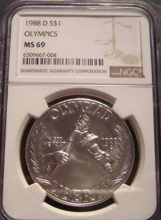 1988-D Olympic Uncirculated Silver Dollar - NGC MS 69