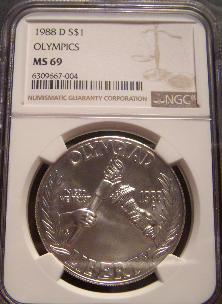 1988-D Olympic Uncirculated Silver Dollar - NGC MS 69