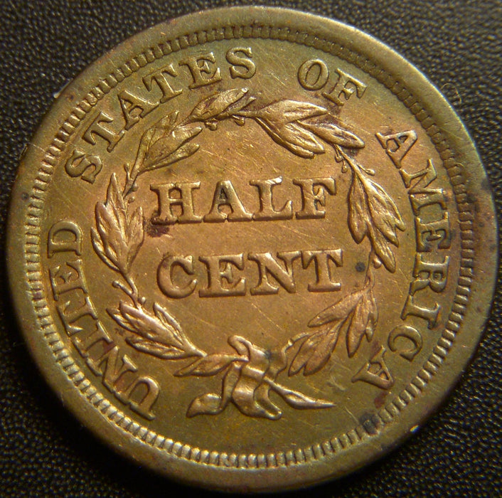 1855 Half Cent - AU+