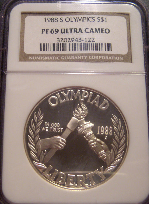 1988-S Olympic Proof Silver Dollar - NGC PF 69 Ultra Cameo