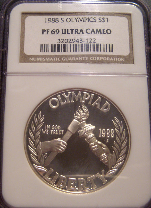 1988-S Olympic Proof Silver Dollar - NGC PF 69 Ultra Cameo