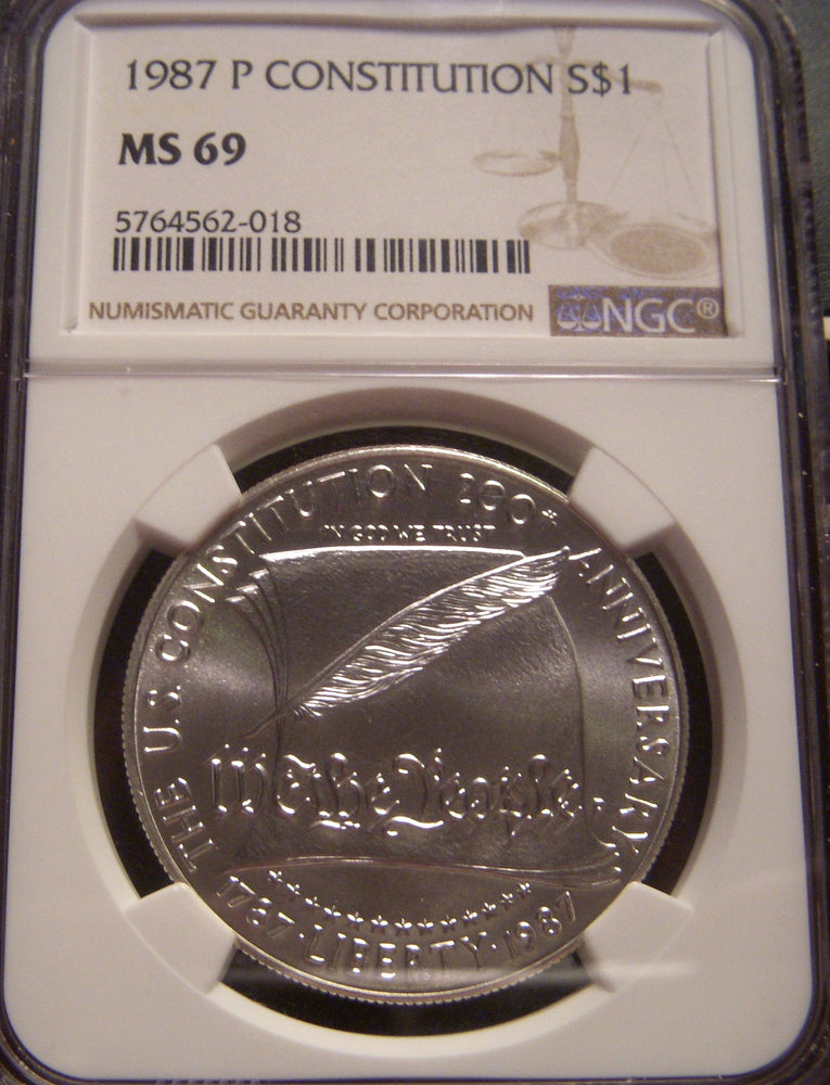 1987-P Constitution Uncirculated Silver Dollar - NGC MS 69