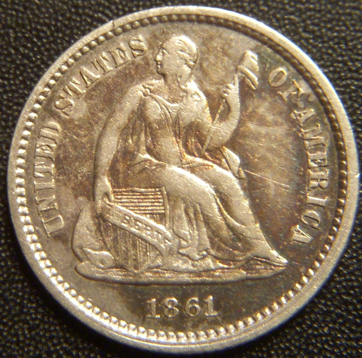 1861 Seated Half Dime - Extra Fine