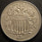 1867 Shield Nickel - No Rays AU