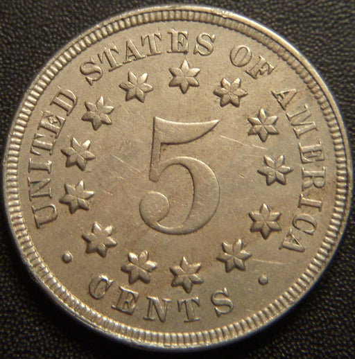 1867 Shield Nickel - No Rays AU