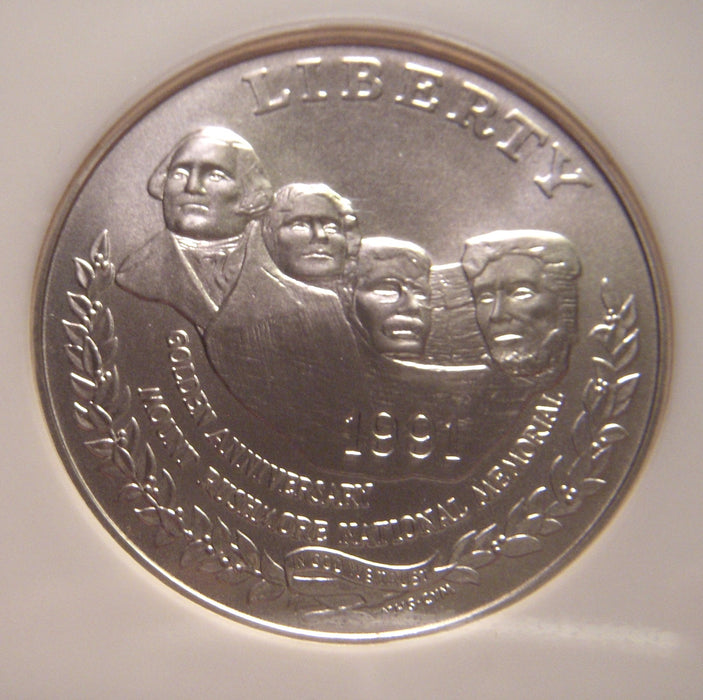 1991-P Mount Rushmore Uncirculated Silver Dollar - NGC MS 69