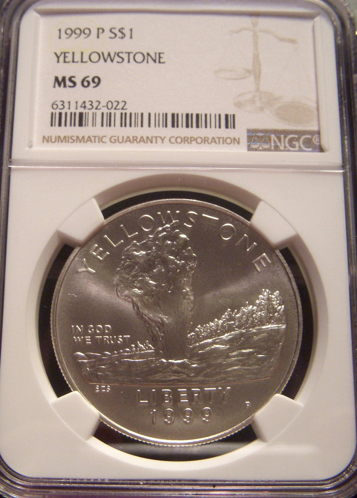 1999-P Yellowstone Uncirculated Silver Dollar - NGC MS 69