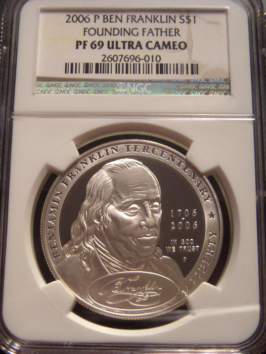 2006-P Franklin Founding Father Proof Silver Dollar - NGC PF69 Ultra Cameo