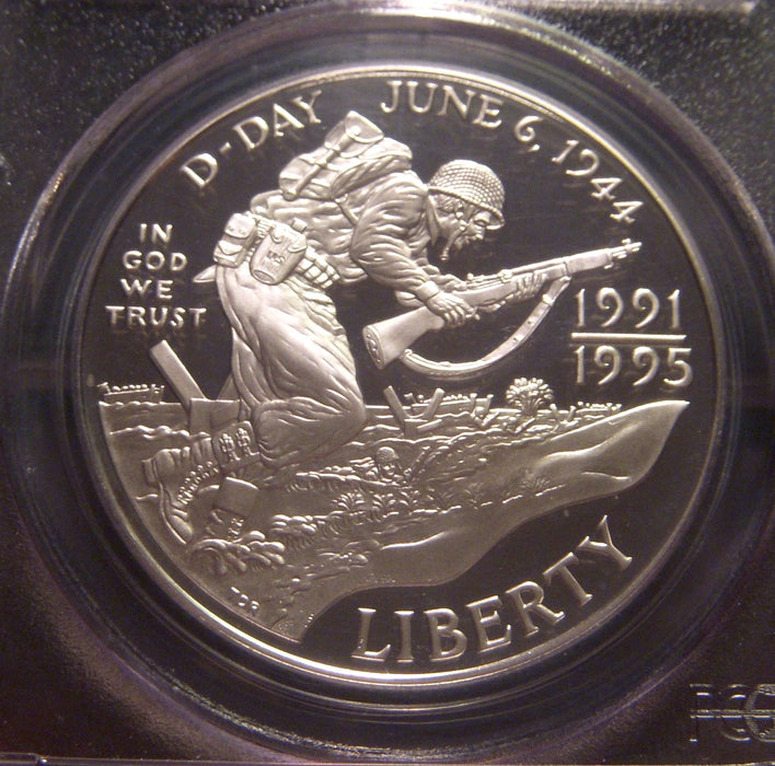 1991-1995 - W World War II Proof Silver Dollar - PCGS PF69DCAM
