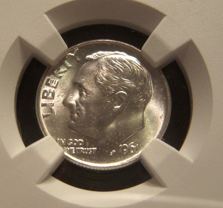 1961 Roosevelt Dime - NGC MS 64