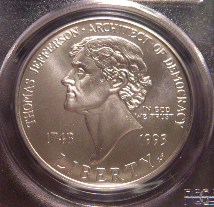 1993-P Jefferson Uncirculated Silver Dollar - PCGS MS 69