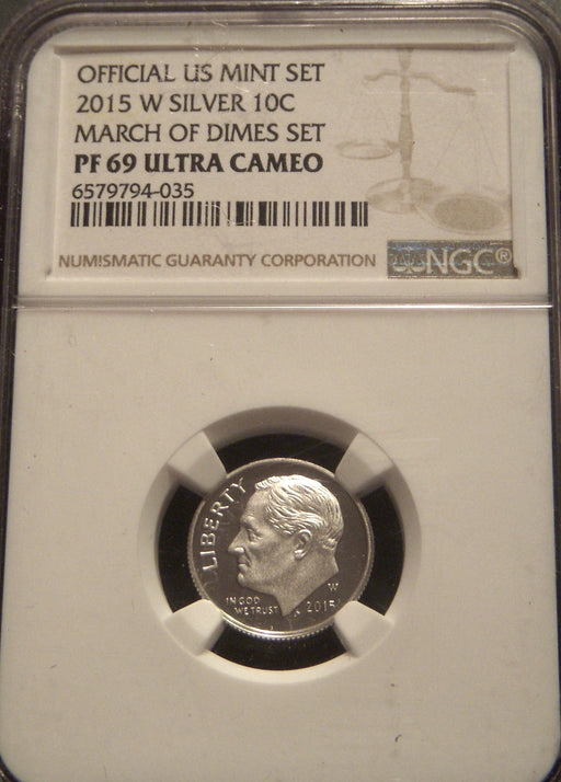 2015-W Roosevelt Dime - March of Dimes NGC PF 69 Ultra Cameo