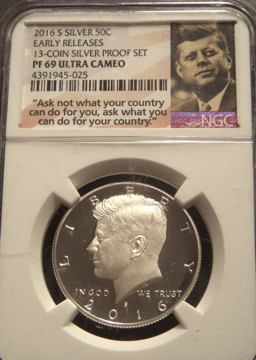 2016-S Kennedy Half Dollar - NGC PF 69 Ultra Cameo Silver
