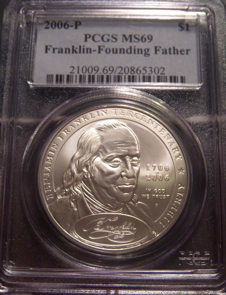 2006-P Franklin Founding Father Uncirculated Silver Dollar - PCGS MS 69