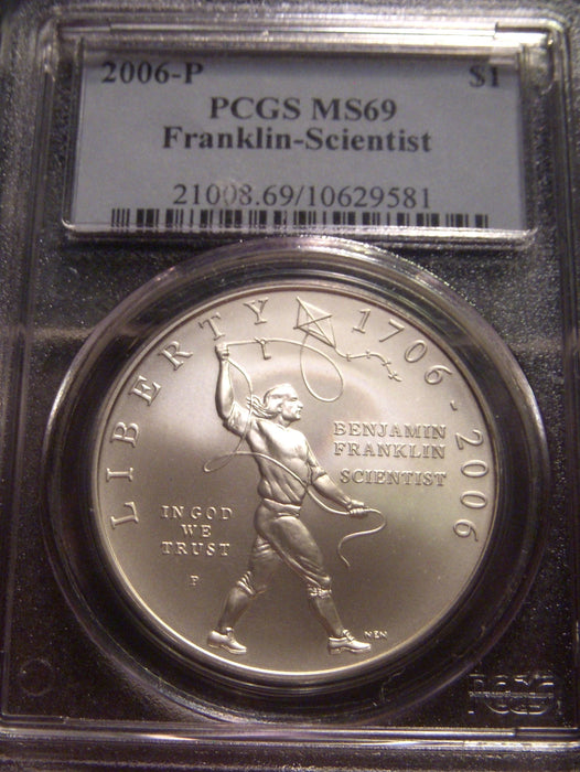 2006-P Franklin Scientist Uncirculated Silver Dollar - PCGS MS 69