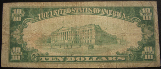 1929 $10 National Bank Note - Connersville, IN Bank# 1034