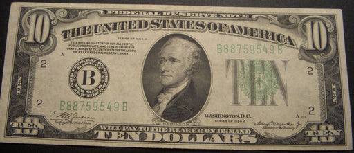 1934A (B) $10 Federal Reserve Note - FR# 2006B